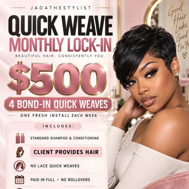 Monthly Appointments‼️ at Jadathestylist 2.0 in Davie Fl, FL
